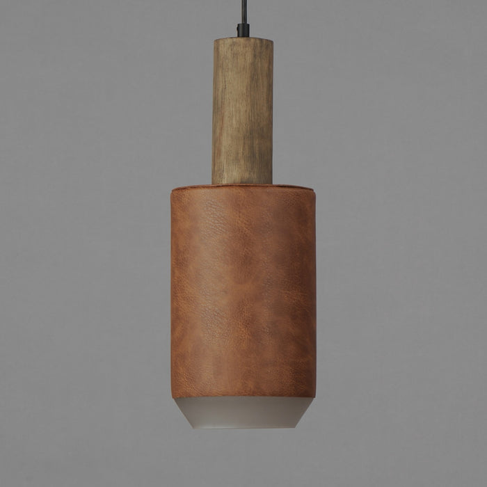 Maxim 10092WWDTN LED Pendant, Weathered Wood / Tan Leather