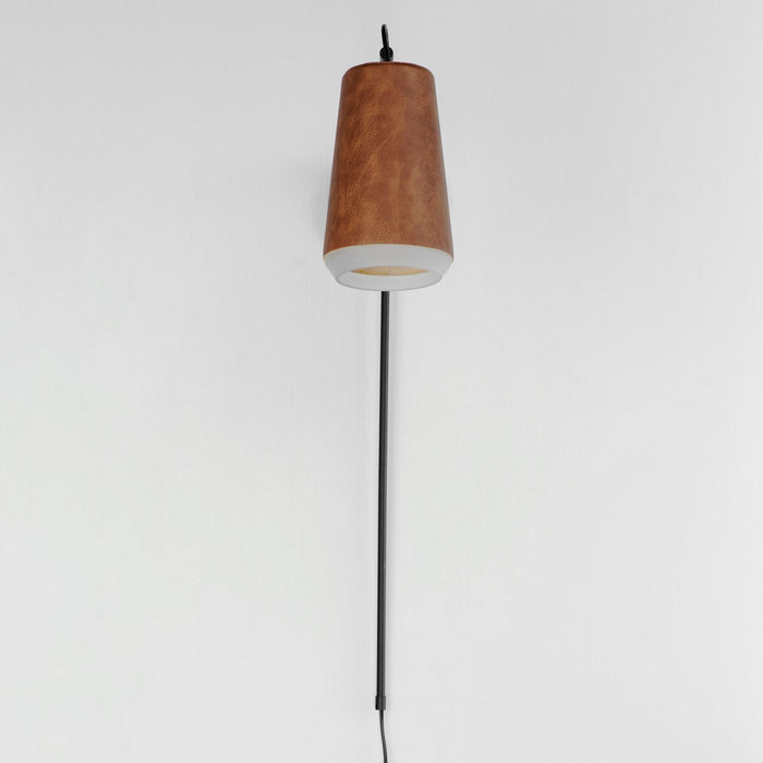 Maxim 10096WWDTN LED Wall Sconce, Weathered Wood / Tan Leather