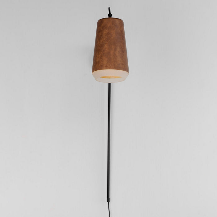 Maxim 10096WWDTN LED Wall Sconce, Weathered Wood / Tan Leather