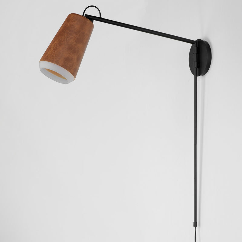 Maxim 10096WWDTN LED Wall Sconce, Weathered Wood / Tan Leather