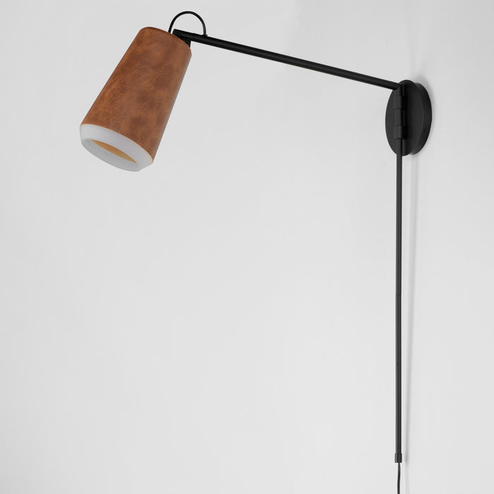 Maxim 10096WWDTN LED Wall Sconce, Weathered Wood / Tan Leather