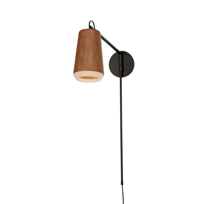 Maxim 10096WWDTN LED Wall Sconce, Weathered Wood / Tan Leather