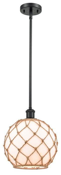 Innovations 516-1S-BK-G121-10RB One Light Mini Pendant, Matte Black