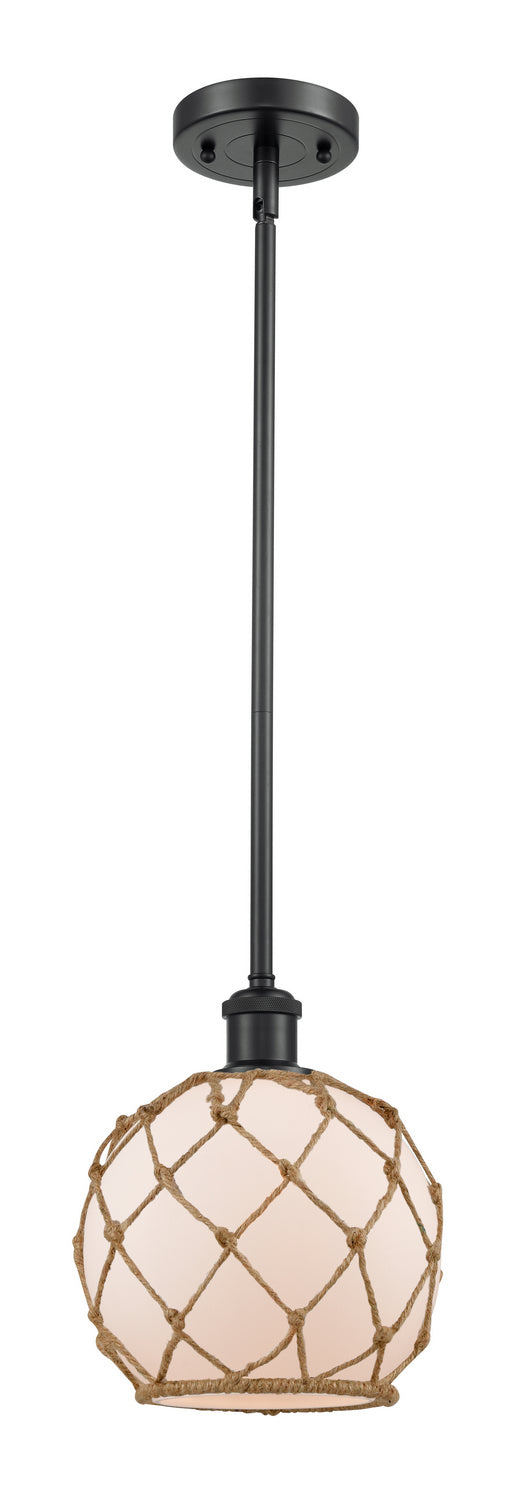 Innovations 516-1S-BK-G121-8RB One Light Mini Pendant, Matte Black