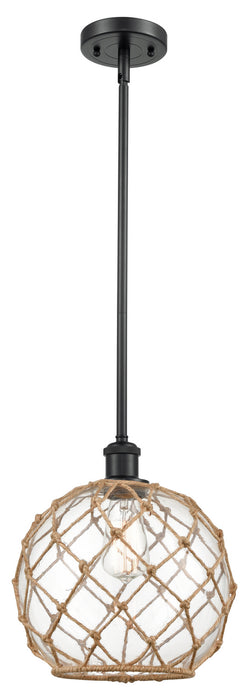 Innovations 516-1S-BK-G122-10RB One Light Mini Pendant, Matte Black