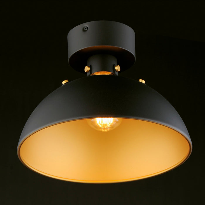 Maxim 12040ABBK One Light Flush Mount, Antique Brass / Black