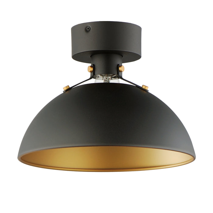 Maxim 12040ABBK One Light Flush Mount, Antique Brass / Black