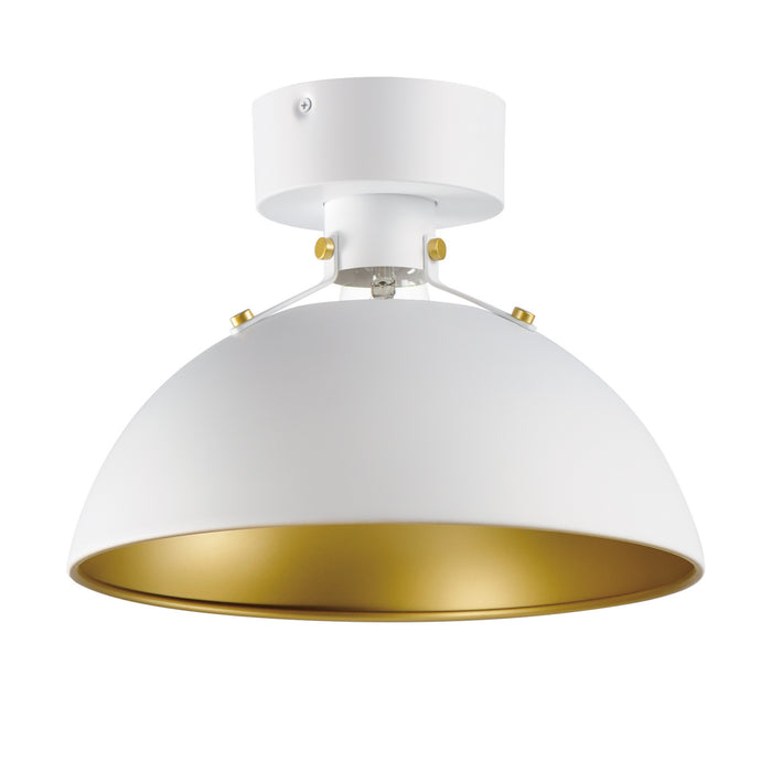 Maxim 12040WTSBR One Light Flush Mount, White/Satin Brass