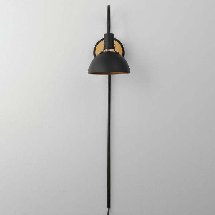 Maxim 12041ABBK One Light Wall Sconce, Antique Brass / Black