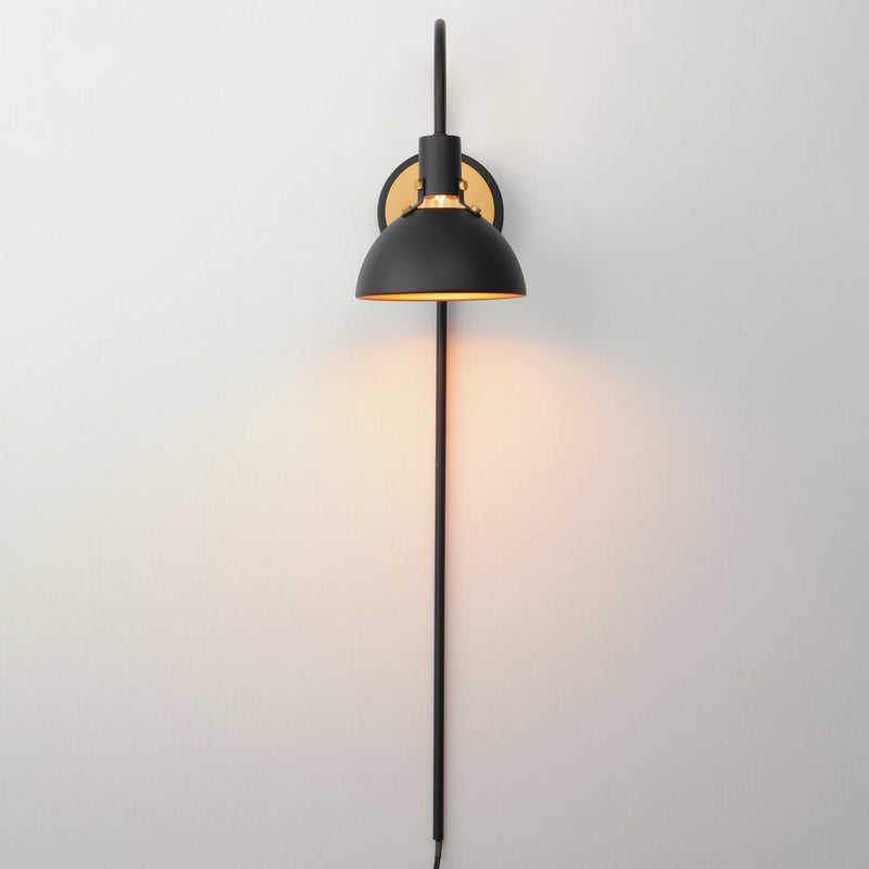 Maxim 12041ABBK One Light Wall Sconce, Antique Brass / Black