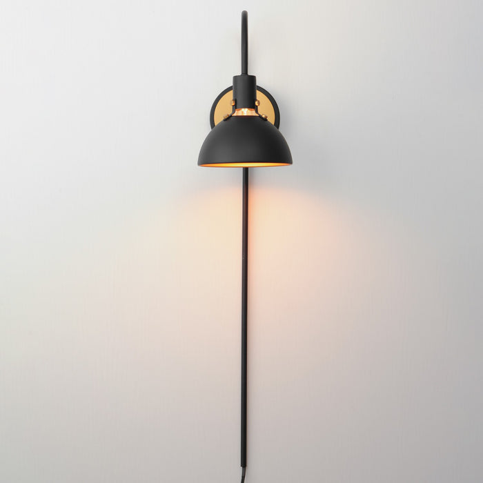 Maxim 12041ABBK One Light Wall Sconce, Antique Brass / Black