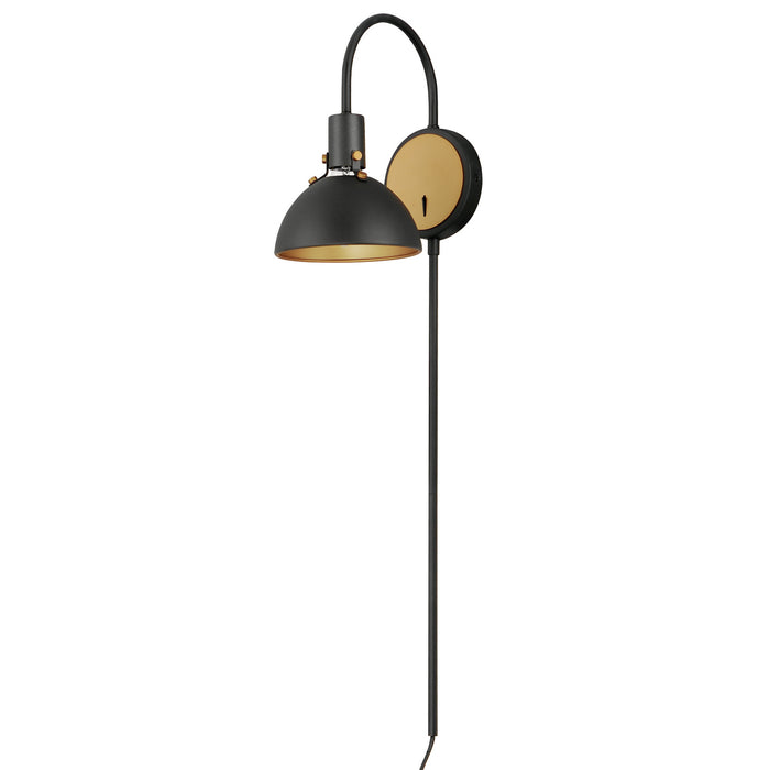 Maxim 12041ABBK One Light Wall Sconce, Antique Brass / Black