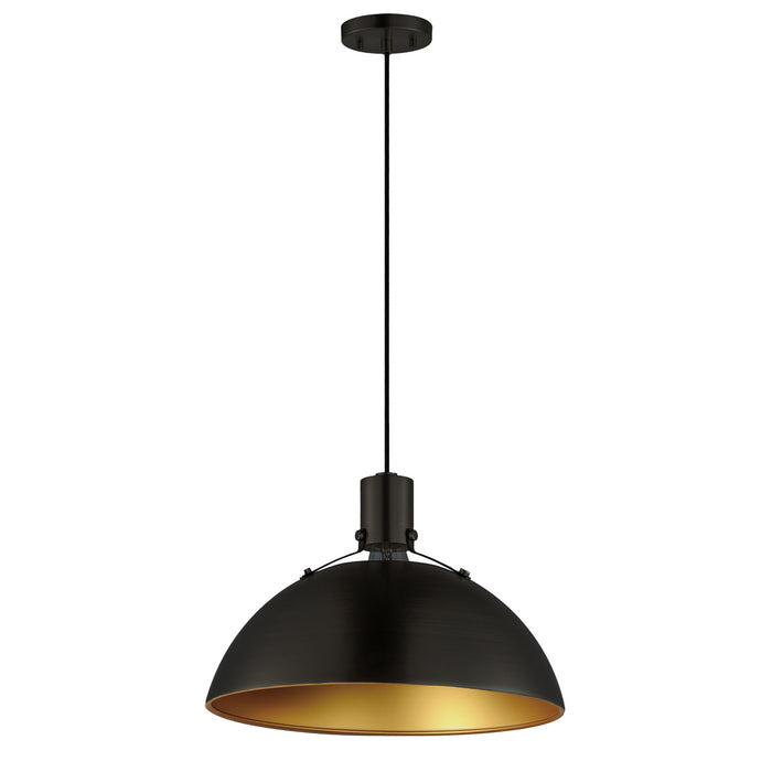 Maxim 12045ABBK One Light Pendant, Antique Brass / Black