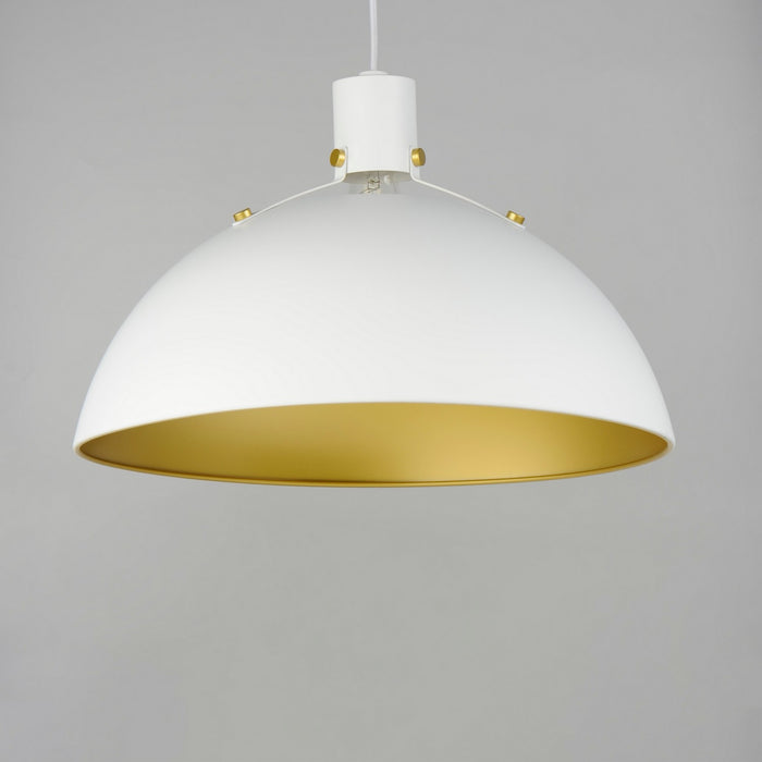 Maxim 12048WTSBR One Light Pendant, White/Satin Brass
