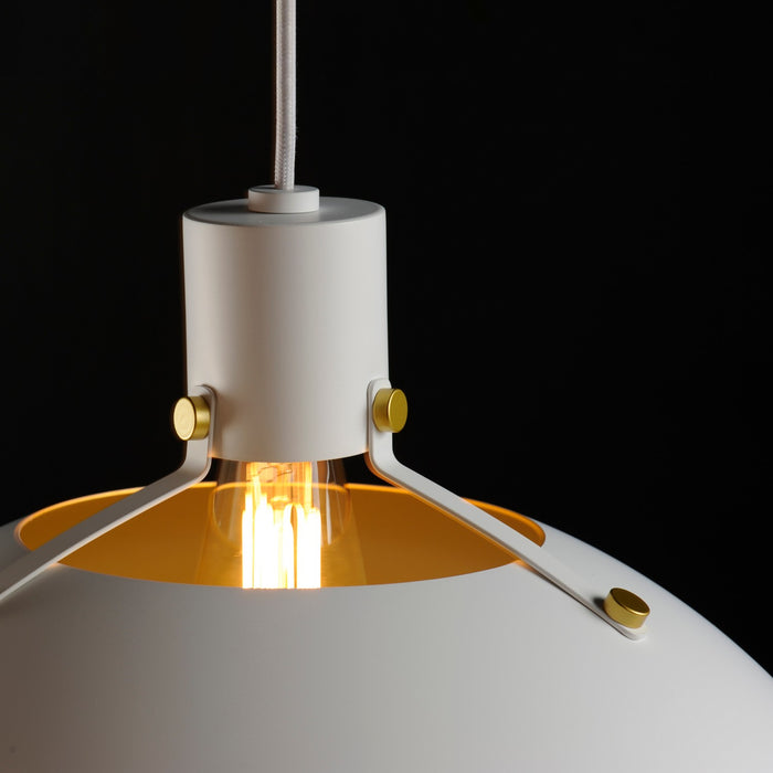 Maxim 12048WTSBR One Light Pendant, White/Satin Brass