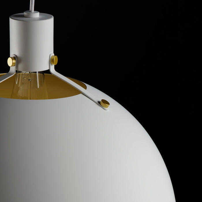 Maxim 12048WTSBR One Light Pendant, White/Satin Brass