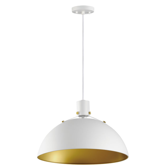 Maxim 12048WTSBR One Light Pendant, White/Satin Brass