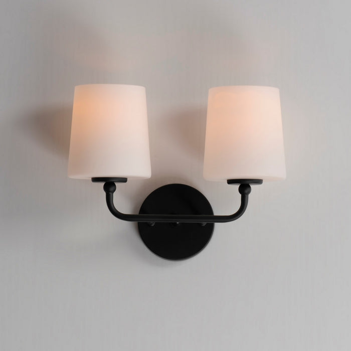 Maxim 12092SWBK Two Light Wall Sconce, Black