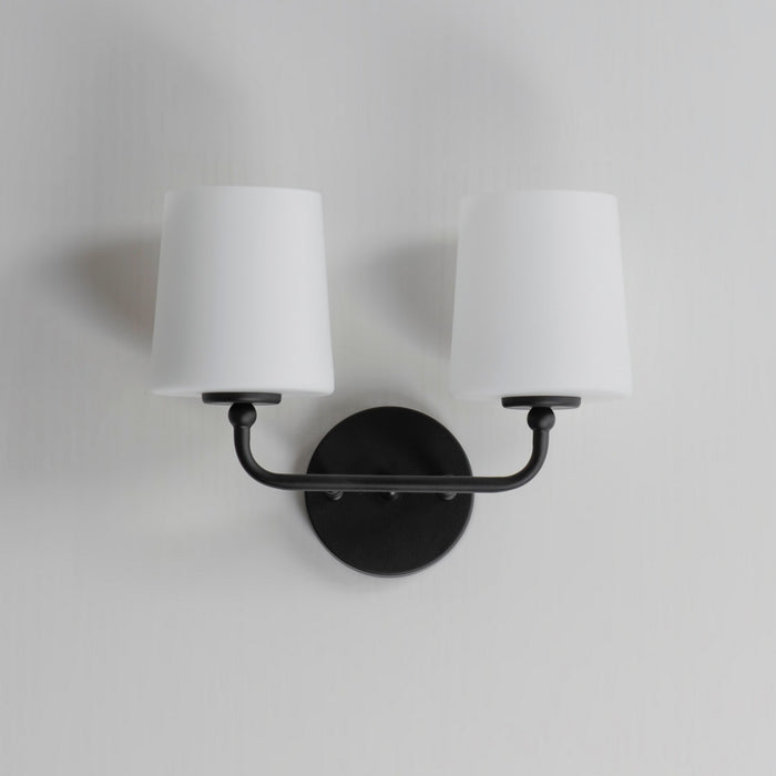 Maxim 12092SWBK Two Light Wall Sconce, Black
