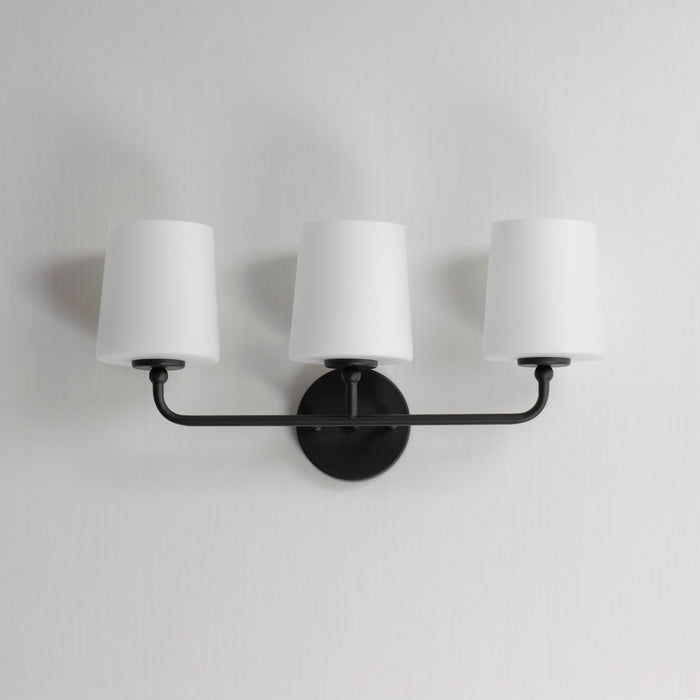 Maxim 12093SWBK Three Light Bath Vanity, Black
