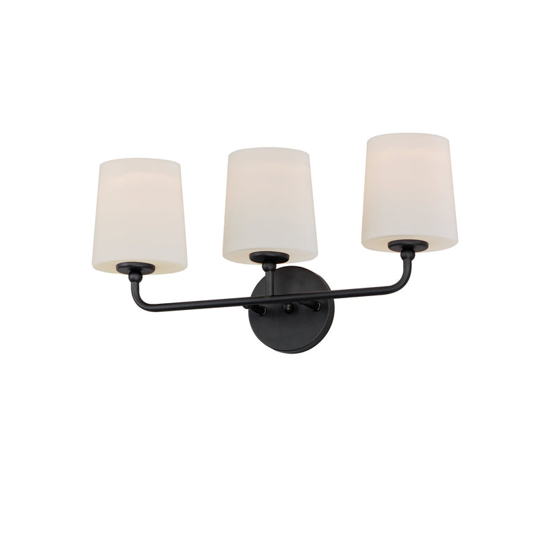 Maxim 12093SWBK Three Light Bath Vanity, Black