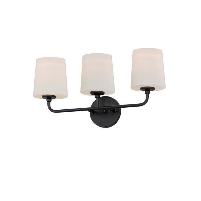 Maxim 12093SWBK Three Light Bath Vanity, Black