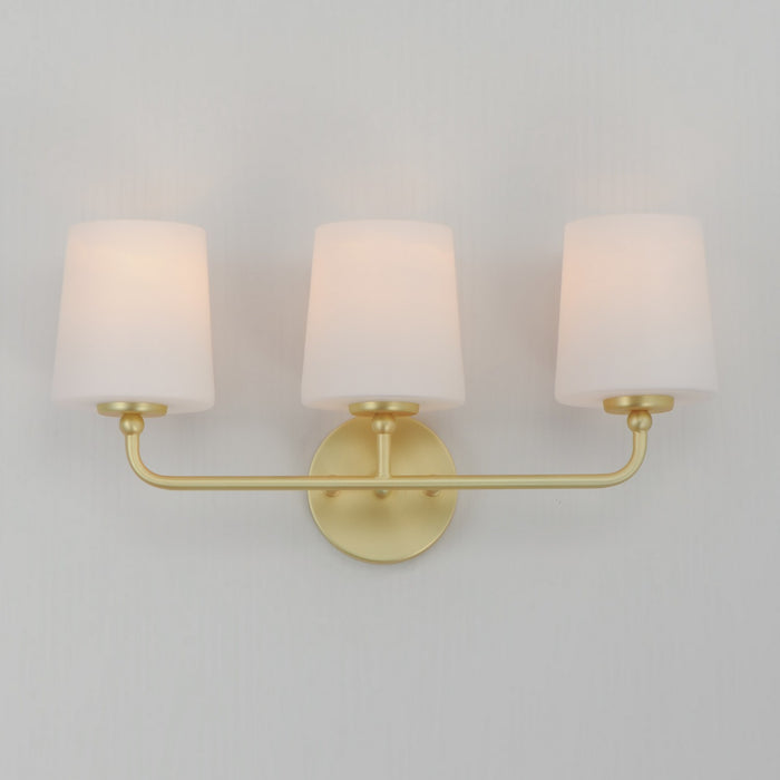 Maxim 12093SWSBR Three Light Bath Vanity, Satin Brass