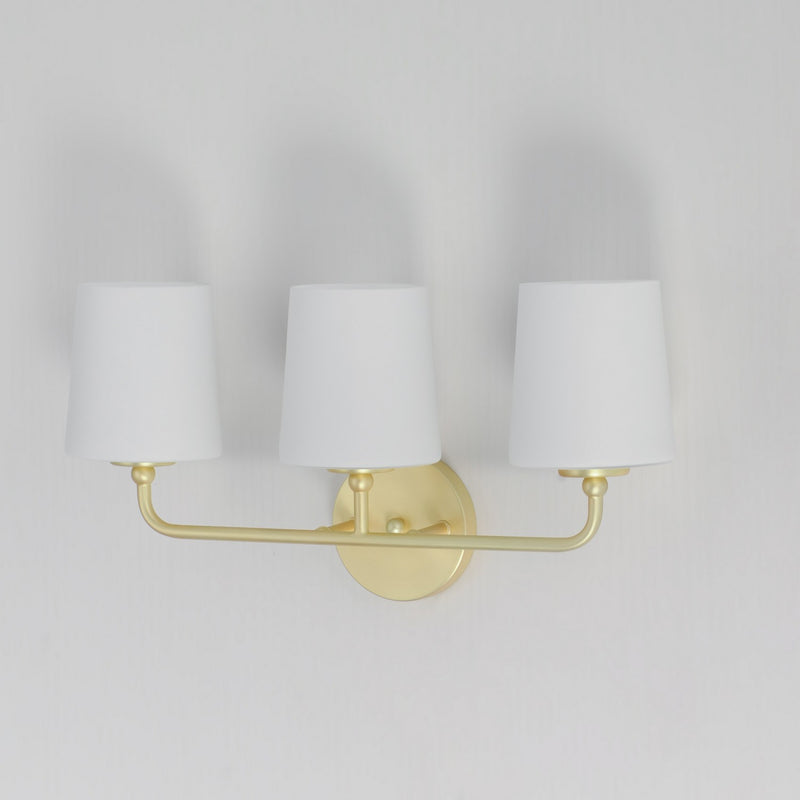 Maxim 12093SWSBR Three Light Bath Vanity, Satin Brass