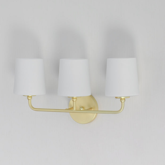 Maxim 12093SWSBR Three Light Bath Vanity, Satin Brass