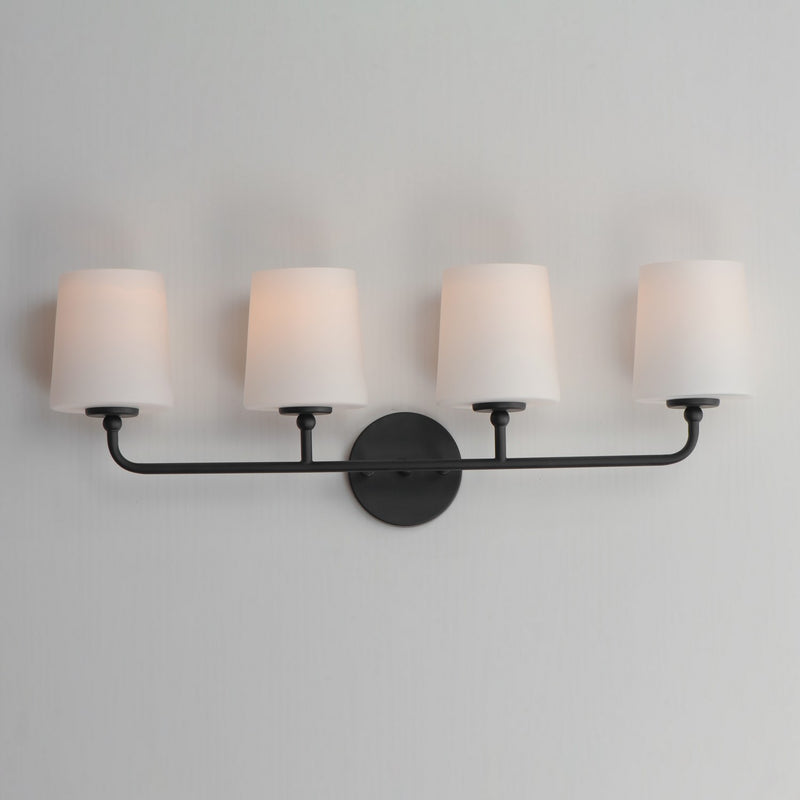Maxim 12094SWBK Four Light Bath Vanity, Black