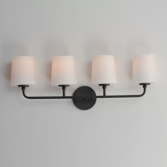 Maxim 12094SWBK Four Light Bath Vanity, Black