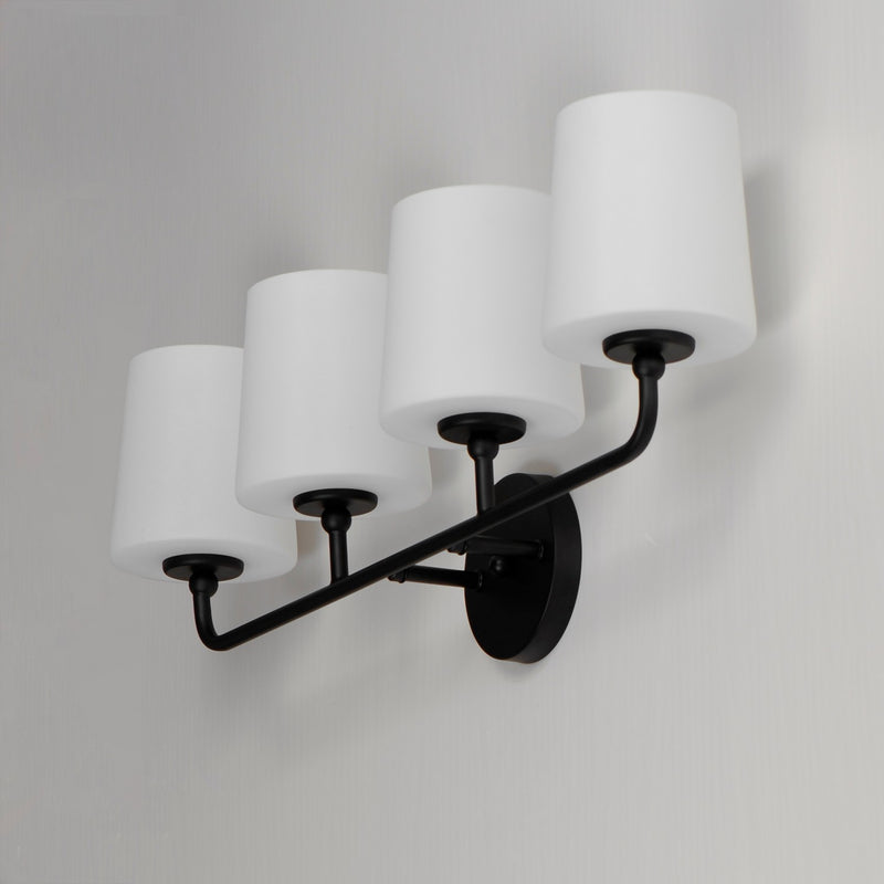 Maxim 12094SWBK Four Light Bath Vanity, Black