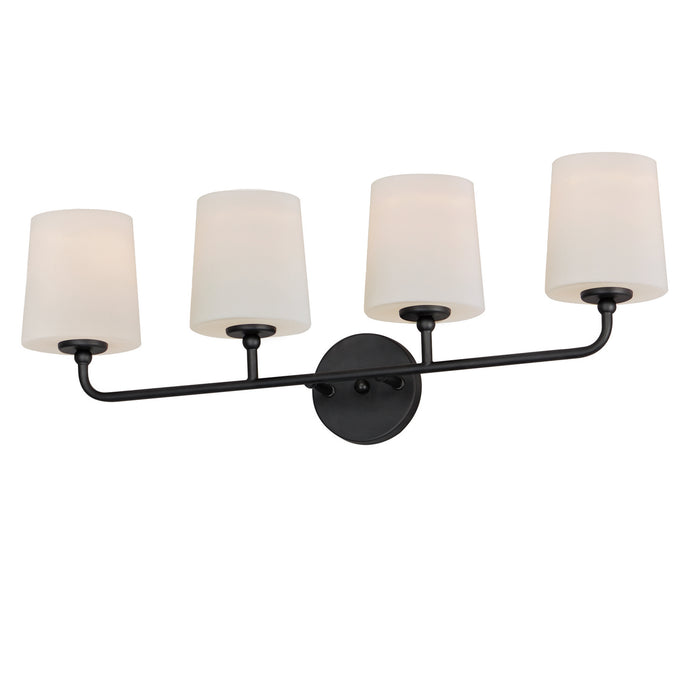 Maxim 12094SWBK Four Light Bath Vanity, Black