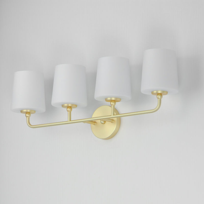 Maxim 12094SWSBR Four Light Bath Vanity, Satin Brass