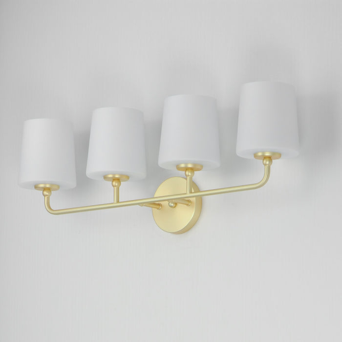 Maxim 12094SWSBR Four Light Bath Vanity, Satin Brass