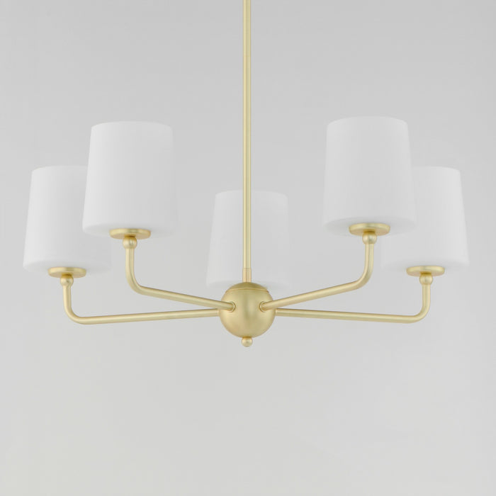 Maxim 12095SWSBR Five Light Chandelier, Satin Brass