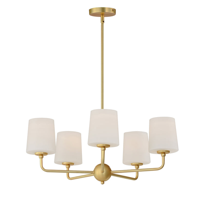 Maxim 12095SWSBR Five Light Chandelier, Satin Brass