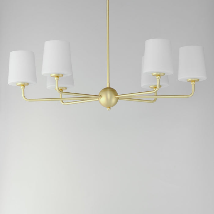 Maxim 12096SWSBR Six Light Chandelier, Satin Brass