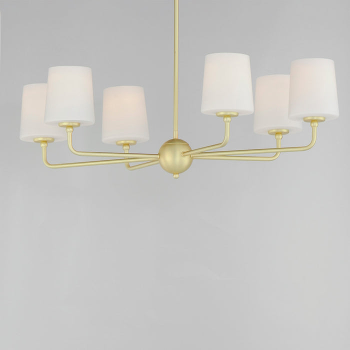 Maxim 12096SWSBR Six Light Chandelier, Satin Brass