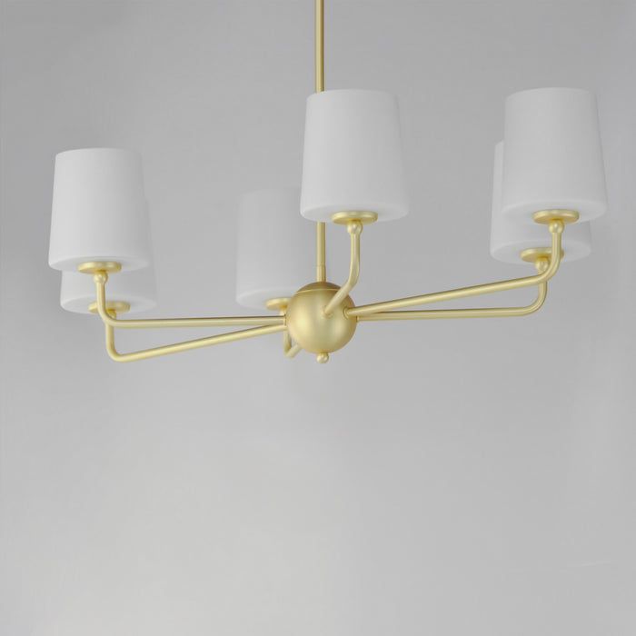 Maxim 12096SWSBR Six Light Chandelier, Satin Brass
