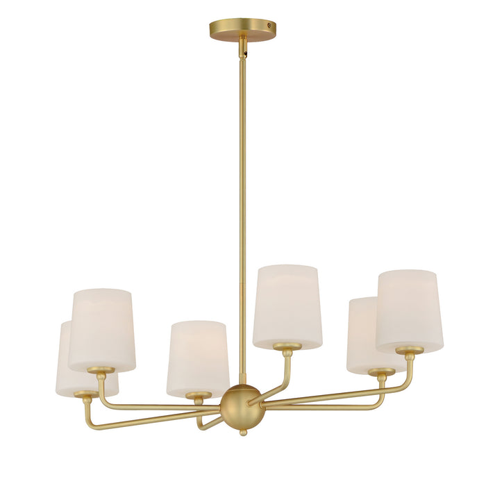 Maxim 12096SWSBR Six Light Chandelier, Satin Brass