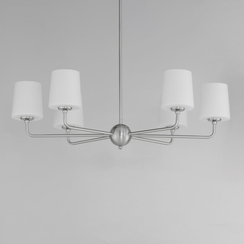 Maxim 12096SWSN Six Light Chandelier, Satin Nickel