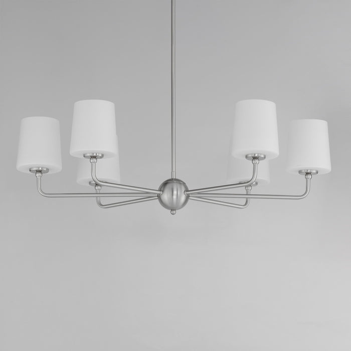 Maxim 12096SWSN Six Light Chandelier, Satin Nickel