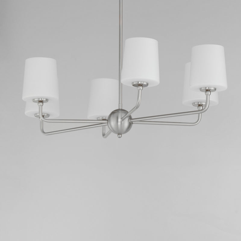 Maxim 12096SWSN Six Light Chandelier, Satin Nickel