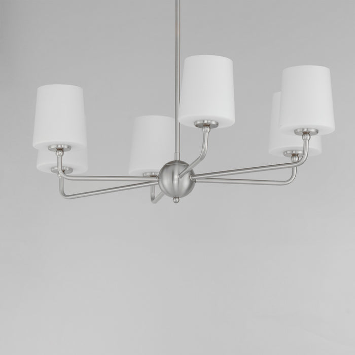 Maxim 12096SWSN Six Light Chandelier, Satin Nickel