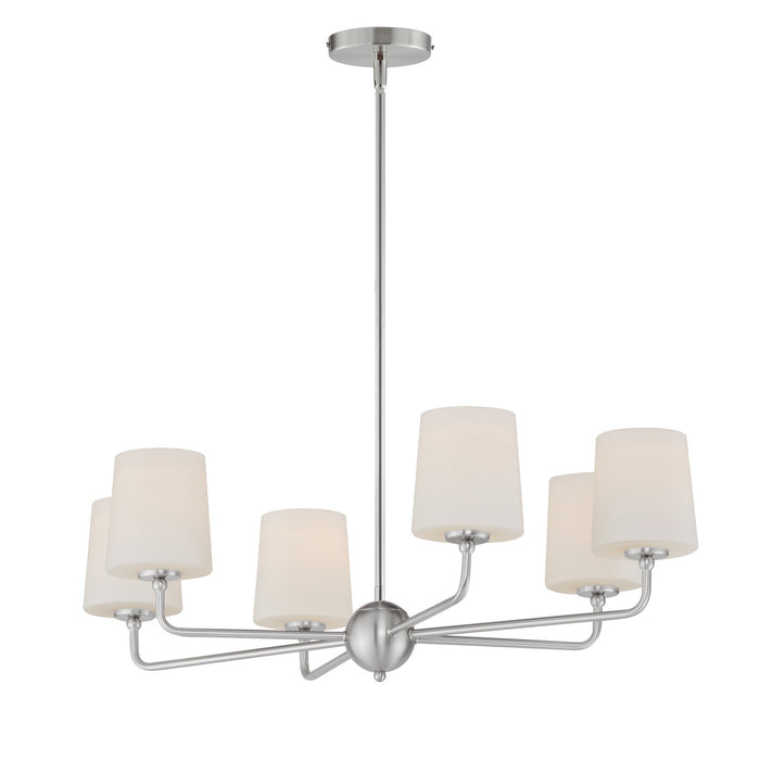 Maxim 12096SWSN Six Light Chandelier, Satin Nickel