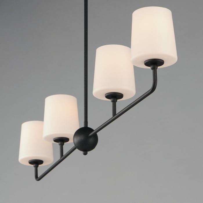 Maxim 12097SWAR Four Light Linear Chandelier, Anthracite