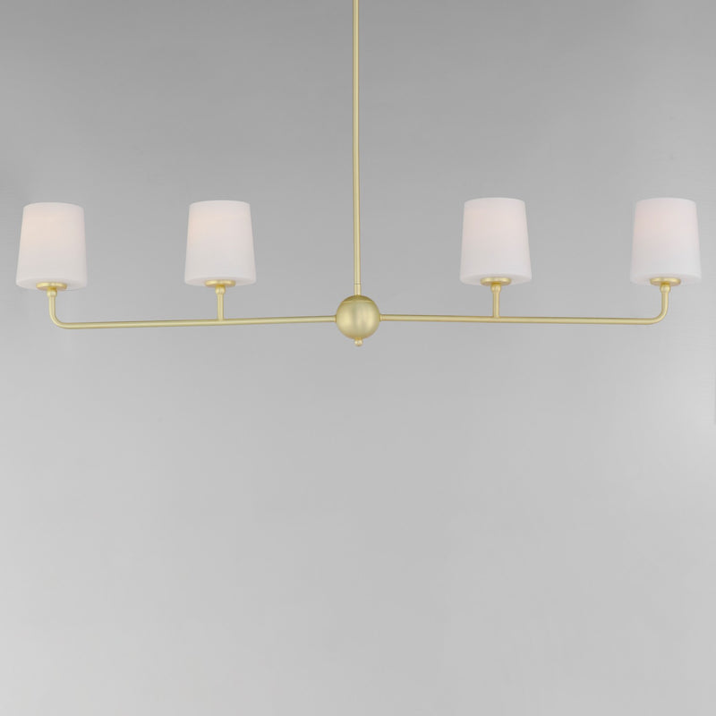 Maxim 12097SWSBR Four Light Linear Chandelier, Satin Brass