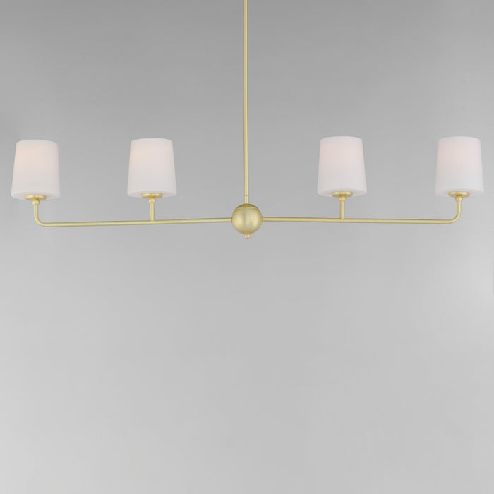 Maxim 12097SWSBR Four Light Linear Chandelier, Satin Brass