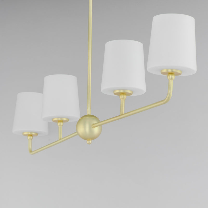 Maxim 12097SWSBR Four Light Linear Chandelier, Satin Brass